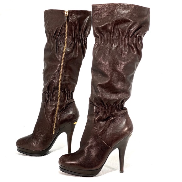 MICHAEL KORS 'Webster' Brown Scrunch Napa Leather - Picture 2 of 15